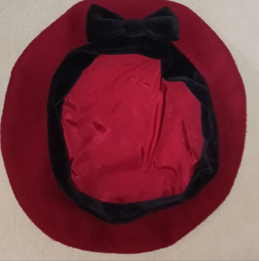Jennifer Moore Vintage girls Red Black Dress Coat Hat 6x